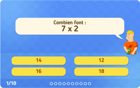 Multiplications : Table de 2 