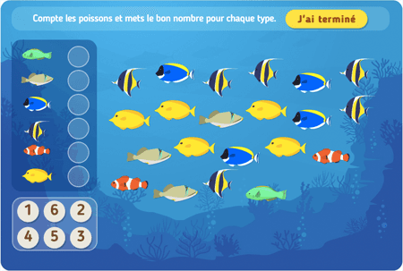 Compte les poissons niv 1 