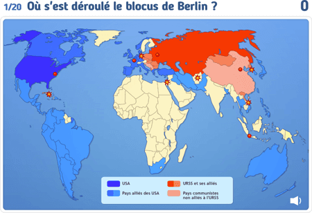 Carte : Les blocs de la Guerre froide